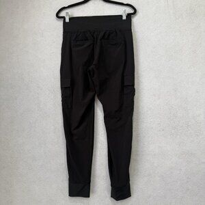 Athleta Cargo Jogger Pants Womens Black Stretch Zip Pockets High Waist SP19